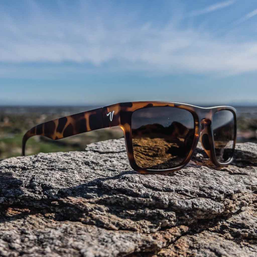 valley rays the phoenix is a premium eyewear displayed on a local rocky mountain in Phoenix Arizona
