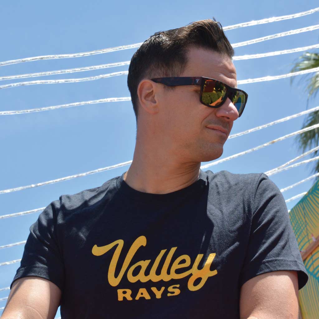 valley rays t-shirt with sunglasses in phoenix Arizona