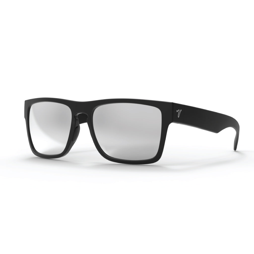 Premium Polarized Sunglasses for The Outdoor Enthusiast! Matte Black - Silver Mirror Grey Lens / Non-Polarized